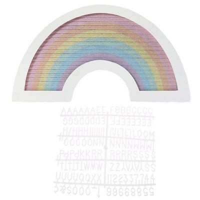 Rainbow kirjatahvel Maalähedane puitkarkassvildist teadetetahvlid muudetavate tähtedega numbrite komplektiga taluseina kodu jaoks 2022 Uus