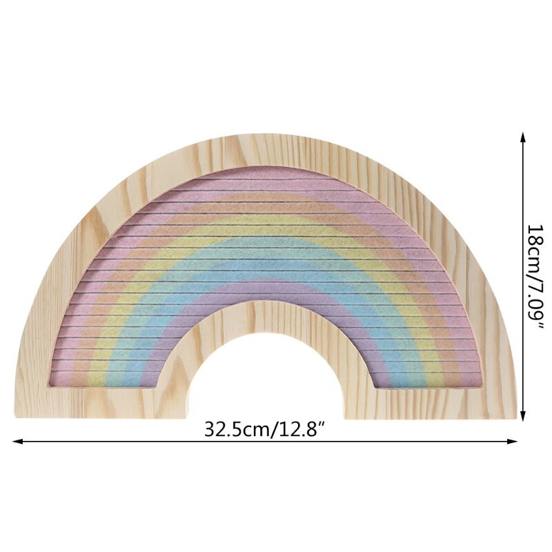 Vaivorykštės laiškų lenta kaimiško medžio rėmo veltinio pranešimų lentos su keičiamų raidžių numerių rinkiniu, skirtos sodybos sienos namams 2022 m. Nauja
