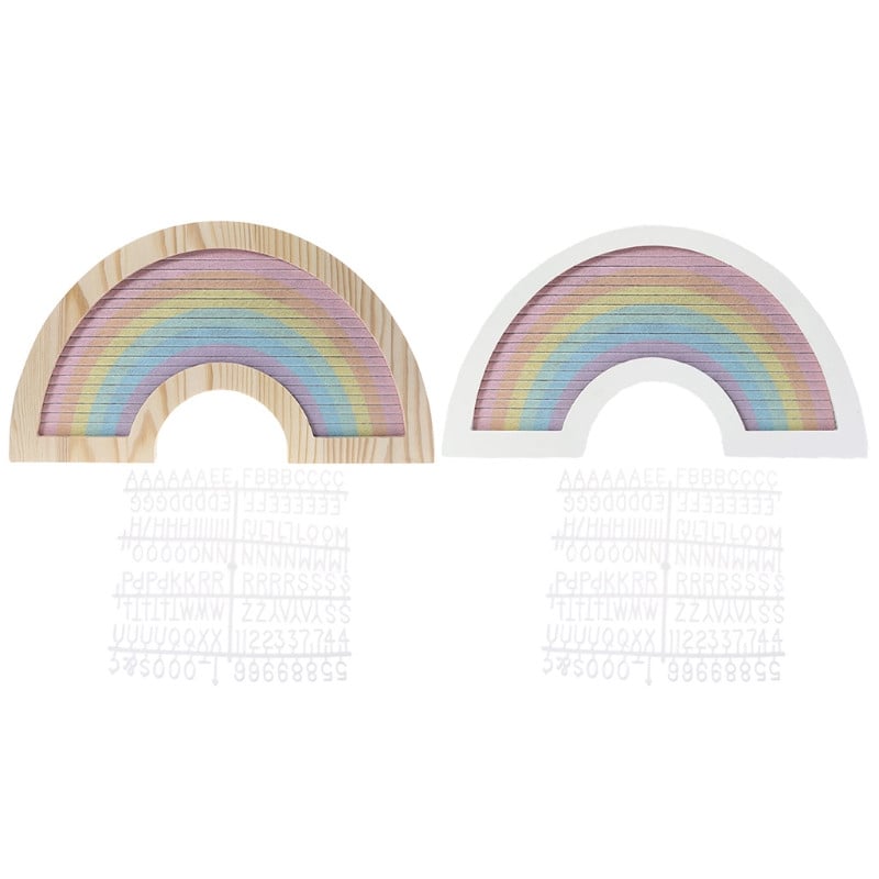 Vaivorykštės laiškų lenta kaimiško medžio rėmo veltinio pranešimų lentos su keičiamų raidžių numerių rinkiniu, skirtos sodybos sienos namams 2022 m. Nauja