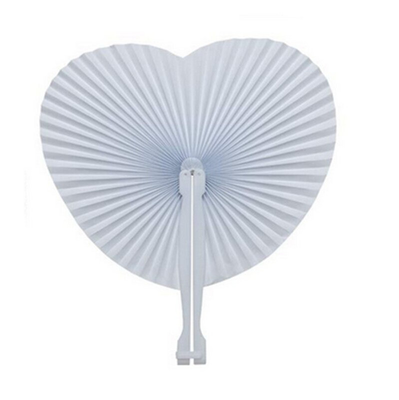 12 buc evantai de hârtie de vară pentru decorarea nunții inimă rotundă pliabilă de evantai de mână pentru decorarea zilei de naștere