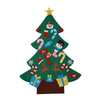 Βιτρίνα στολισμός χριστουγεννιάτικου δέντρου DIY τσόχα με αποσπώμενα στολίδια Χριστουγεννιάτικα δώρα για παιδικά παλτό Διακόσμηση πόρτας τοίχου