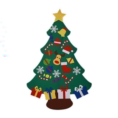 Βιτρίνα στολισμός χριστουγεννιάτικου δέντρου DIY τσόχα με αποσπώμενα στολίδια Χριστουγεννιάτικα δώρα για παιδικά παλτό Διακόσμηση πόρτας τοίχου