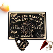 Set de tablă de radiestezie pendul soarelui pentru panou de mesaje de divinație, placă din lemn sculptată, altar metafizic, semn de decorare pentru perete