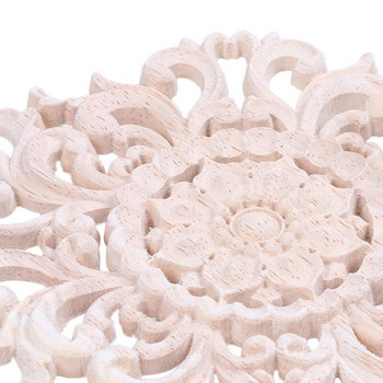 2X Λαστιχένιο ξυλόγλυπτο Floral Decal Craft Onlay Απλικέ Έπιπλα DIY Decor F:20X20cm & 15cm Type A