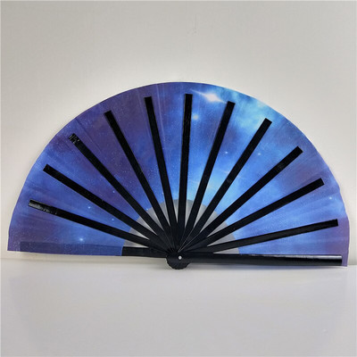 Ventilator de mână mare pliabil, 1 bucată, cu punct pliabil, imprimeu curcubeu, evantai de mână festiv, 33 cm, evantai de mână, pliabil, pentru cadouri