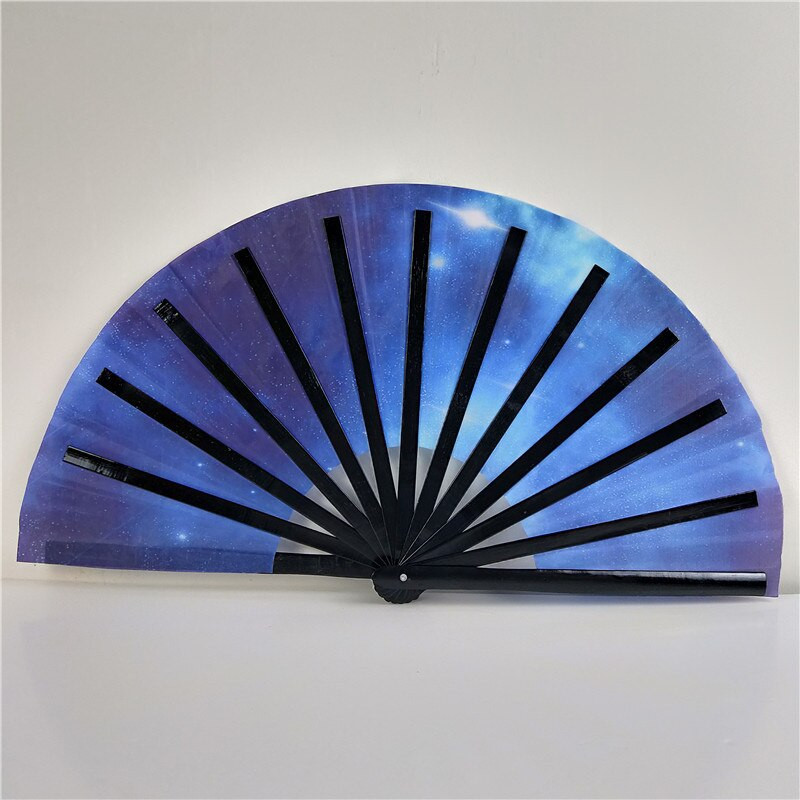 Ventilator de mână mare pliabil, 1 bucată, cu punct pliabil, imprimeu curcubeu, evantai de mână festiv, 33 cm, evantai de mână, pliabil, pentru cadouri