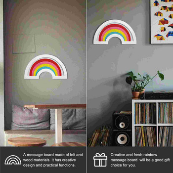 Дъска Филц Писмо Бележка Стена Бюлетин Дисплей Дървена Rainbow Vision Съобщение Снимка Магнитно дърво Офис Корк Декоративен