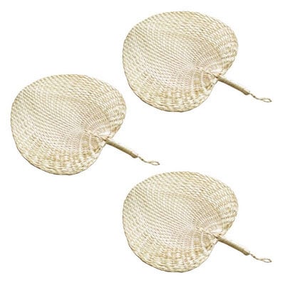 3X Cool Baby Suquito Repellent Fan Summer Manual Straw Hand Fans Fans Palm Leaf