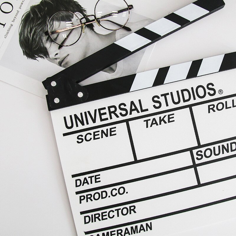 Rendező Videó Jelenet Clapperboard Clapper Board Száraz törlés Rendező TV film klip film akció palataps kézzel készített vágott kellék