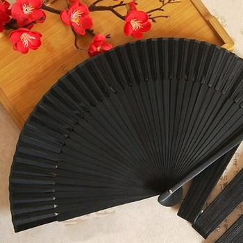 AT69 -Bamboo Hand Fan Κομψοί σκαλισμένοι πτυσσόμενοι ανεμιστήρες Bamboo Wood Silk Πτυσσόμενοι ανεμιστήρες για εκδηλώσεις Διακόσμηση σπιτιού