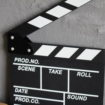 1 τμχ Σκηνοθεσία Βίντεο Σκηνή Clapperboard Clapper Board Dry Erase Σκηνοθέτης Τηλεοπτική ταινία Κλιπ Ταινία δράσης Slate Clap Handmade Cut Prop