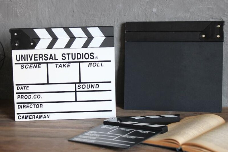1 db Rendező Videó Jelenet Clapperboard Clapper Board Dry Erase Rendező TV Film klip Film Akció Palataps kézzel készített vágott kellék