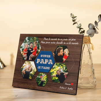Персонализирана дъска за рисуване с дървена рамка Аксесоари по поръчка Домашен декор Годишнина от Свети Валентин Френски печат на дървени блокове Подаръци