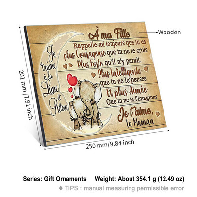 Tablă de pictură cu cadru din lemn personalizat Accesorii personalizate Decor pentru casă Ziua Îndrăgostiților Aniversare Cadouri cu imprimare în lemn francez