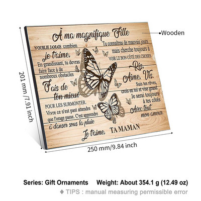 Tablă de pictură cu cadru din lemn personalizat Accesorii personalizate Decor pentru casă Ziua Îndrăgostiților Aniversare Cadouri cu imprimare în lemn francez