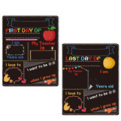 Iskolanap első tábla Utolsó tábla táblára táblák Kétoldalas óvodai kréta levél üzenet fénykép Saját függő