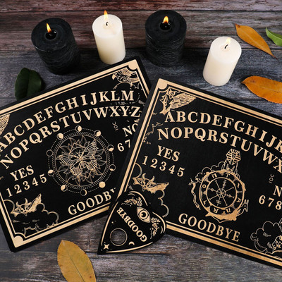 12 hüvelykes fa jósló ingatábla gravírozott varázstábla Ouija tábla metafizikai üzenet a boszorkánysághoz Wiccan oltár