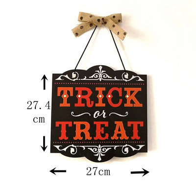 Pălărie de vrăjitoare de Halloween Placă agățată Festivalul fantomelor din lemn Craniu Carnaval Night Decor Semn Trick or Treat Placheta Decor Cadou de Halloween