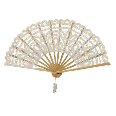 Vintage Lady kézzel készített csipke kézi ventilátor menyasszonyi esküvői party dekoráció, Lvory