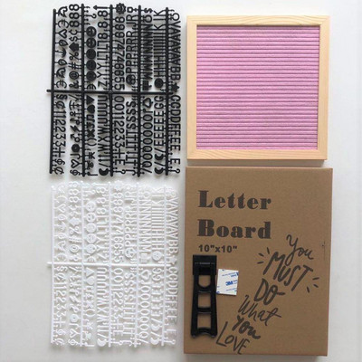 10 x 10 collu kvadrātveida filca vēstuļu dēlis ozola koka ziņojumu dēlis 460 plastmasas burti, molberts, aukliņu maisiņš, filca burtu dēlis, mājas dekors