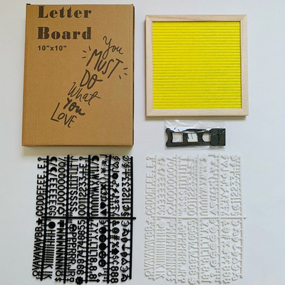 10 x 10 collu kvadrātveida filca vēstuļu dēlis ozola koka ziņojumu dēlis 460 plastmasas burti, molberts, aukliņu maisiņš, filca burtu dēlis, mājas dekors