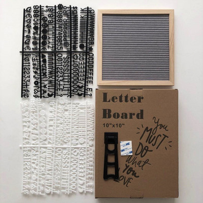 10 x 10 collu kvadrātveida filca vēstuļu dēlis ozola koka ziņojumu dēlis 460 plastmasas burti, molberts, aukliņu maisiņš, filca burtu dēlis, mājas dekors