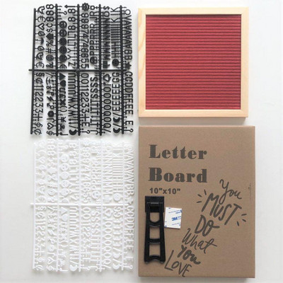 10 x 10 collu kvadrātveida filca vēstuļu dēlis ozola koka ziņojumu dēlis 460 plastmasas burti, molberts, aukliņu maisiņš, filca burtu dēlis, mājas dekors