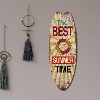 Beach Style Ξύλινη σανίδα του σερφ Στολίδι Κρεμαστό τοίχου Holiday Leisure Διακόσμηση Ξύλινη πινακίδα Διακόσμηση Bar ιστιοσανίδας 1τμχ