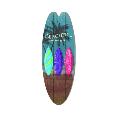 Paplūdimio stiliaus medinės banglentės sienos pakabinamas ornamentas šventiniam laisvalaikiui medinis ženklas banglentės baro dekoravimas 1vnt