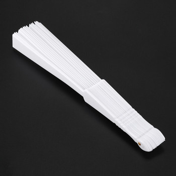 Нов-2X пластмасов ръчен сгъваем вентилатор за дами и мъже, бял