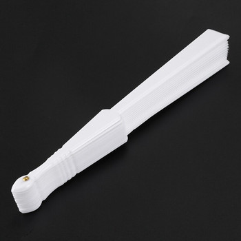 Νέος-2X Πλαστικός Υφασμάτινος Πτυσσόμενος Ανεμιστήρας για Γυναικεία Ανδρικά Λευκά
