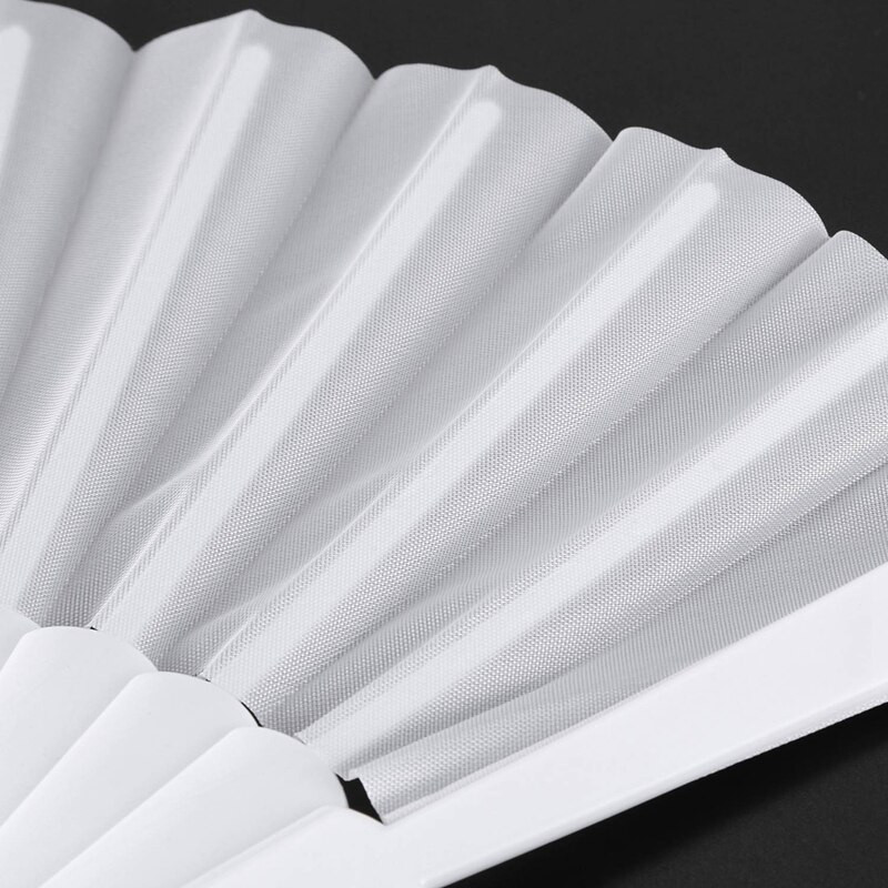 AFBC 2X műanyag szövet kézzel összecsukható ventilátor hölgyeknek férfi fehér