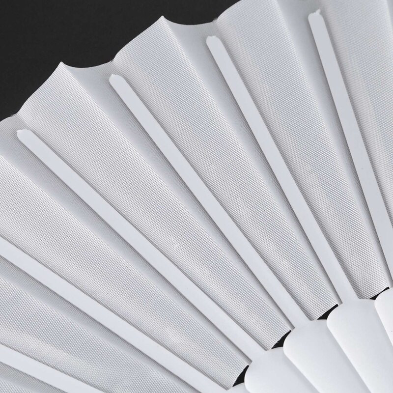 Karštas YO-2X plastikinis audinys, rankomis sulankstomas ventiliatorius vyrams, baltas