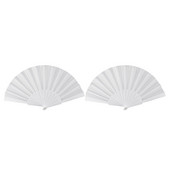 2X műanyag szövet kézzel összecsukható ventilátor hölgyeknek férfi fehér