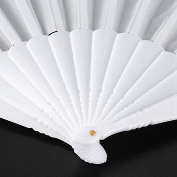 Нов 3X пластмасов ръчно сгъваем вентилатор за дами и мъже, бял