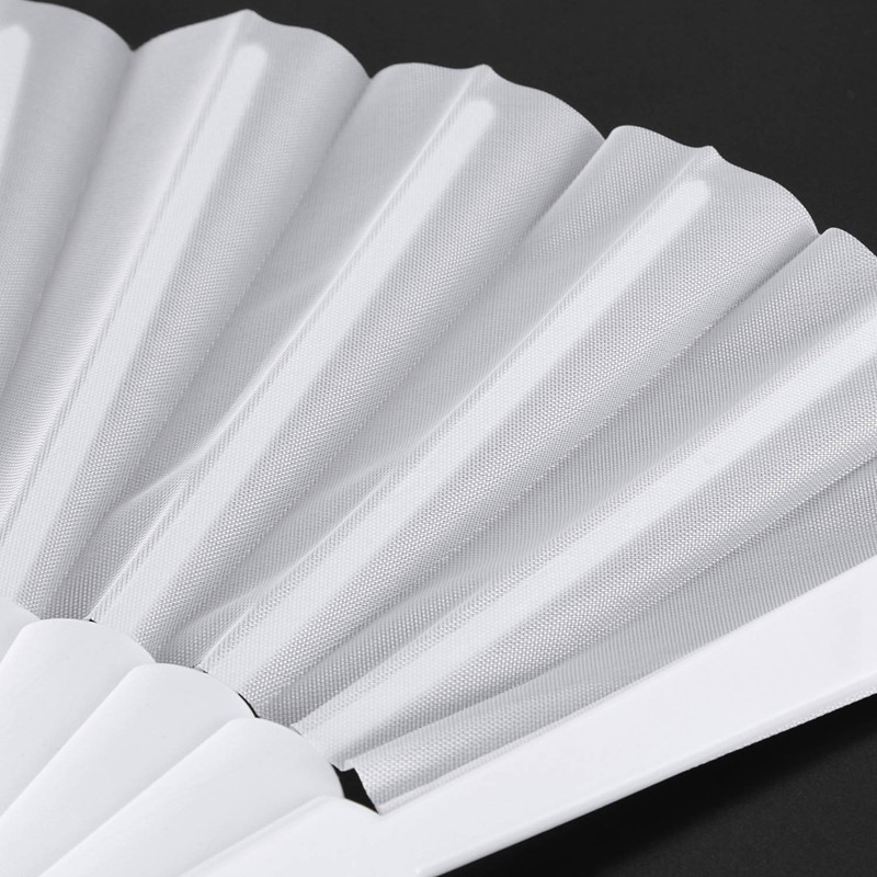 2X műanyag szövet kézzel összecsukható ventilátor hölgyeknek férfi fehér