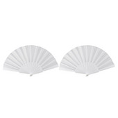 2X műanyag szövet kézzel összecsukható ventilátor hölgyeknek férfi fehér