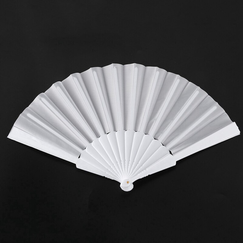 3X műanyag szövet kézzel összecsukható ventilátor hölgyeknek férfi fehér