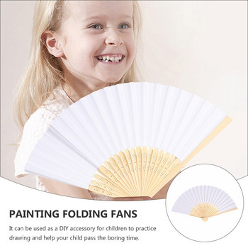 Fan Hand Paper Fans Folding Diy Folded Silk Handheld Blanko Wedding Wall Hold Chinese Decorhanging Taichi Home Decoration Woman