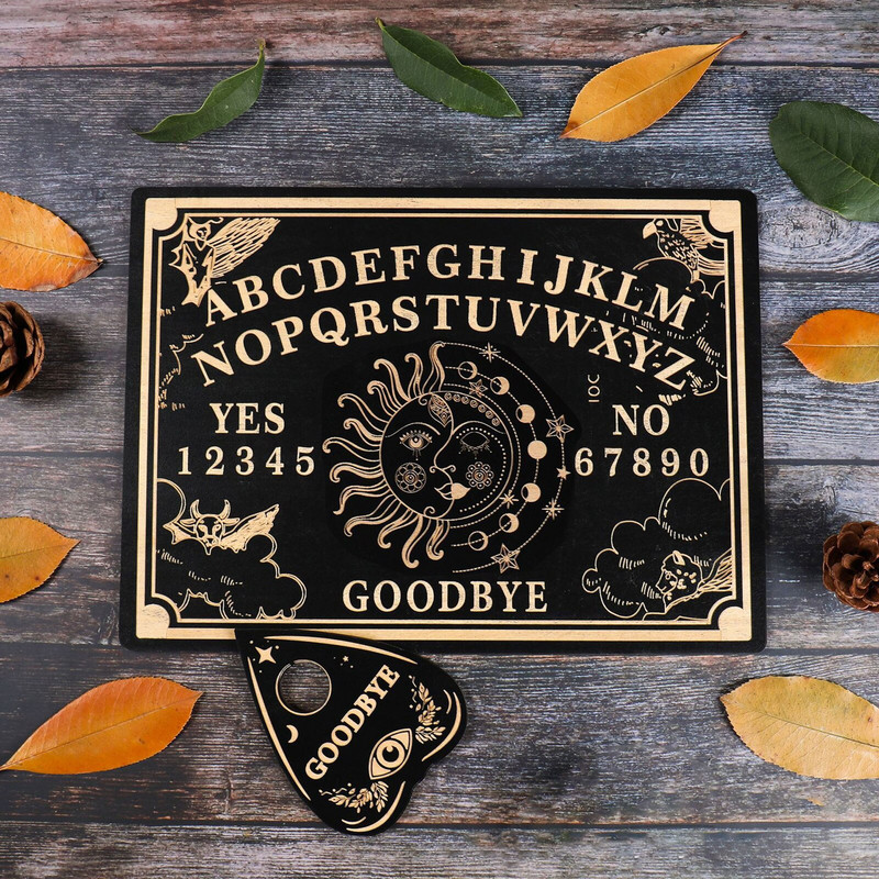 Sun Pendulum Dowsing Board szett jósláshoz Üzenőtábla faragott fa tábla Metafizikai oltárfali tábla díszítés