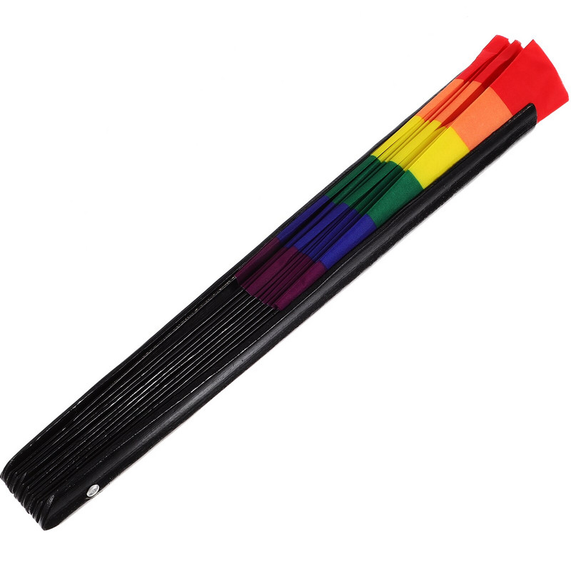 Ventiliatorius Sulankstomas vėduoklės Rankinis vaivorykštinis kinų audinys Rankinis šilko pasididžiavimas japonų vakarėlių šokių fotografijos spektaklio šokių popierius