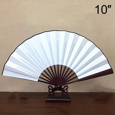 10 hüvelykes összecsukható ventilátor kézi selyem szövet DIY kínai összecsukható ventilátor fa bambusz ókori összecsukható ventilátor barkács kalligráfia festmény