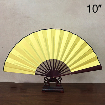 10 hüvelykes összecsukható ventilátor kézi selyem szövet DIY kínai összecsukható ventilátor fa bambusz ókori összecsukható ventilátor barkács kalligráfia festmény