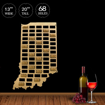 American Midwest Wine Cork Map US Michigan State Sign Дървена изрезка Стена Арт Деко Канзас Небраска Wine Lover Колекционерски дисплей