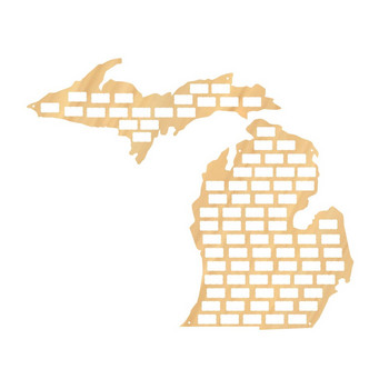 American Midwest Wine Cork Χάρτης US Michigan State Sign Ξύλινη αποκοπή τοίχου Art Deco Kansas Nebraska Wine Lover Collector Display