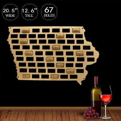 Američki Srednji zapad Wine Cork Map SAD Michigan State Sign Drveni izrezani zid Art Deco Kansas Nebraska Wine Lover Collection Display