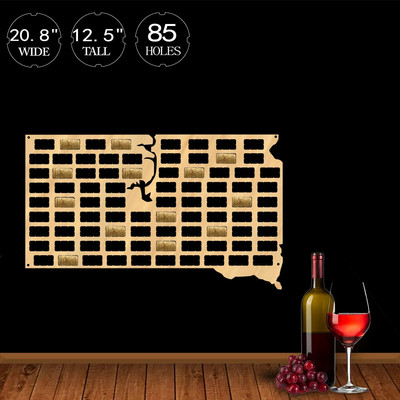Američki Srednji zapad Wine Cork Map SAD Michigan State Sign Drveni izrezani zid Art Deco Kansas Nebraska Wine Lover Collection Display