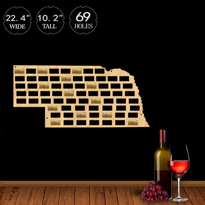 Američki Srednji zapad Wine Cork Map SAD Michigan State Sign Drveni izrezani zid Art Deco Kansas Nebraska Wine Lover Collection Display