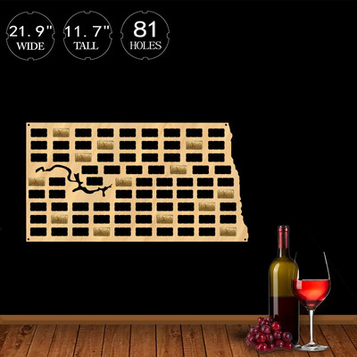 Američki Srednji zapad Wine Cork Map SAD Michigan State Sign Drveni izrezani zid Art Deco Kansas Nebraska Wine Lover Collection Display