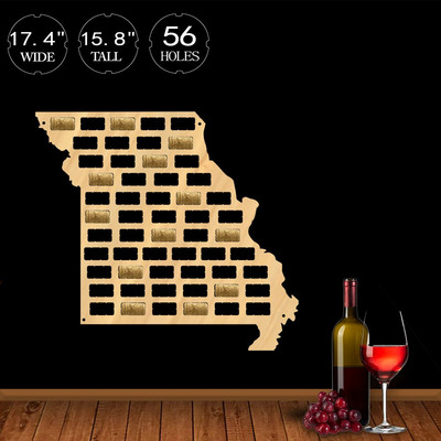 Američki Srednji zapad Wine Cork Map SAD Michigan State Sign Drveni izrezani zid Art Deco Kansas Nebraska Wine Lover Collection Display